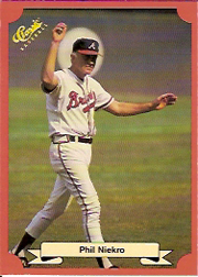 1988 Classic Red Baseball Cards        200     Phil Niekro#{Atlanta Braves